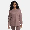 Nike Women's Dri-fit One Crew-neck French Terry Sweatshirt In Brown