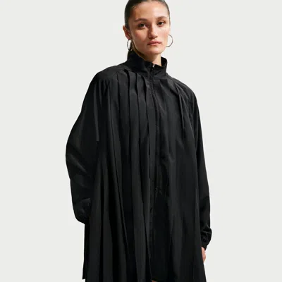 Nike Women's  Sportswear Oversized Long-sleeve Pleated Mini Dress In Black