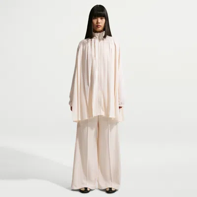 Nike Women's  Sportswear Oversized Long-sleeve Pleated Mini Dress In White