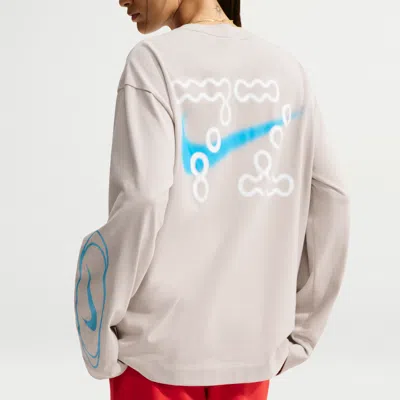Nike (wmns)  Sportswear Oversized Long-sleeve T-shirt 'cream Ii' In Neutral