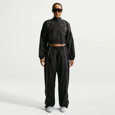 Nike Women's  Sportswear Oversized Mid-rise Track Pants In Black