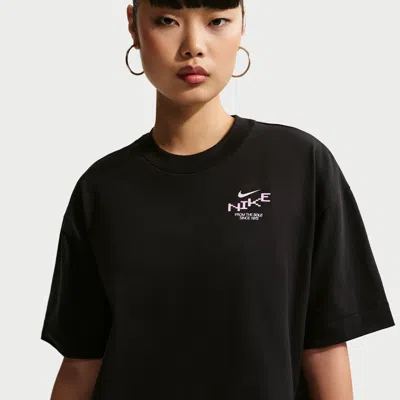 Nike Women's  Sportswear Oversized Mid-cropped T-shirt In Black