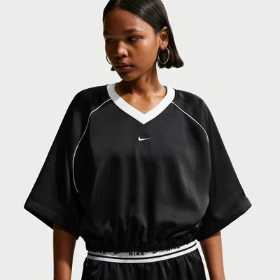 Nike Women's  Sportswear Oversized Satin Top In Black