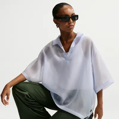 Nike Women's  Sportswear Oversized Sheer Top In Blue