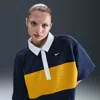 Nike Women's  Sportswear Oversized Short-sleeve Polo Top In Blue