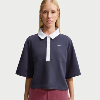 Nike Women's  Sportswear Oversized Short-sleeve Polo In Blue