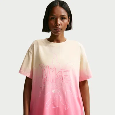 Nike Women's  Sportswear Oversized Short-sleeve T-shirt In Pink