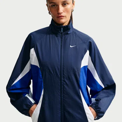 Nike (wmns)  Sportswear Oversized Track Jacket 'midnight Navy Old Royal White' In Multi