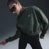 Nike Women's  Sportswear Phoenix Fleece 1/4-zip Cropped Sweatshirt In Green/sail