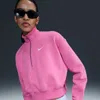 Nike Women's  Sportswear Phoenix Fleece 1/4-zip Cropped Sweatshirt In Pink