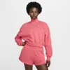 Nike Women's  Sportswear Phoenix Fleece 1/2-zip Cropped Sweatshirt In Pink