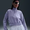 Nike Women's  Sportswear Phoenix Fleece 1/4-zip Cropped Sweatshirt In Purple