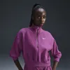 Nike Women's  Sportswear Phoenix Fleece 1/4-zip Cropped Sweatshirt In Hot Fuchsia/sail 