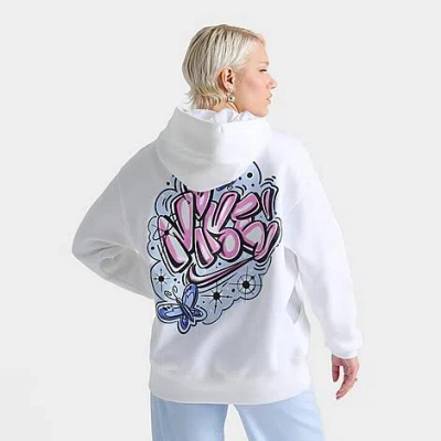 Nike Women's Sportswear Phoenix Fleece Airbrushed Oversized Pullover Hoodie In Blue