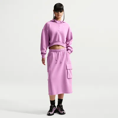 Nike Sporstwear Phoenix Fleece Cargo Skirt In Purple