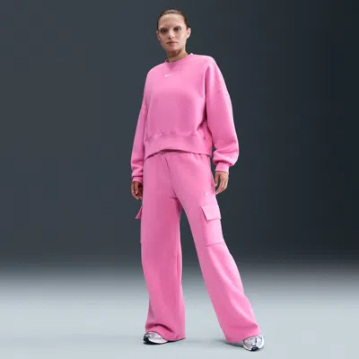 Nike Women's  Sportswear Phoenix Fleece Cargo Sweatpants In Pink