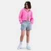 Nike Women's Sportswear Phoenix Fleece Crop Full-zip Hoodie In Pink