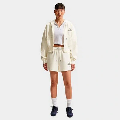 Nike Women's Sportswear Phoenix Fleece Cropped Full-zip Hoodie In White