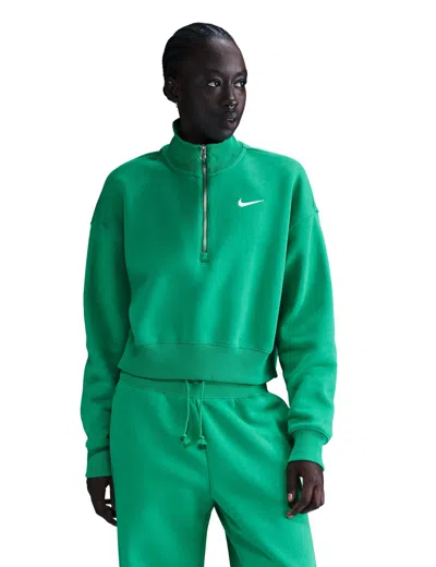 Nike Women's Sportswear Phoenix Fleece Cropped Sweatshirt In Green
