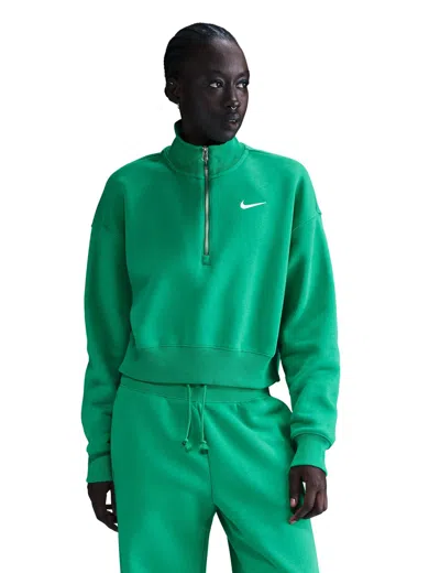 Nike Women's Sportswear Phoenix Fleece Cropped Sweatshirt In Green