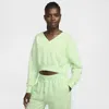Nike Women's  Sportswear Phoenix Fleece Cropped V-neck Top In Green
