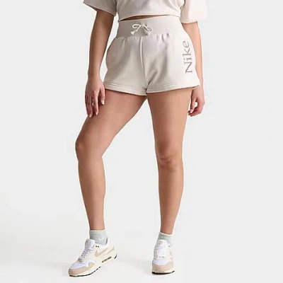 Nike Women's Sportswear Phoenix Fleece High-waisted 2" Logo Shorts In Light Orewood Brown/smokey Mauve/sail