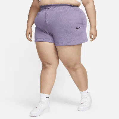 Nike Women's  Sportswear Phoenix Fleece High-waisted Loose Shorts (plus Size) In Purple
