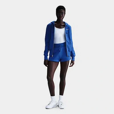 Nike Women's Sportswear Phoenix Fleece High-waisted Loose Shorts Size Medium Cotton/polyester/fleece In Game Royal/sail