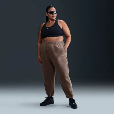 Nike Women's  Sportswear Phoenix Fleece High-waisted Oversized Sweatpants (plus Size) In Brown