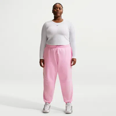 Nike Women's  Sportswear Phoenix Fleece High-waisted Oversized Sweatpants (plus Size) In Pink