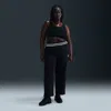 Nike Women's  Sportswear Phoenix Fleece High-waisted Wide-leg Graphic Pants (plus Size) In Black