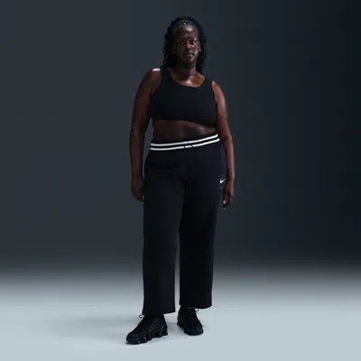 Nike Women's  Sportswear Phoenix Fleece High-waisted Wide-leg Graphic Pants (plus Size) In Black