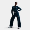 Nike Women's Sportswear Phoenix Fleece High-waisted Wide-leg Logo Pants In Armory Navy