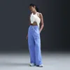 Nike Women's  Sportswear Phoenix Fleece High-waisted Wide-leg Logo Pants In Royal Pulse 
