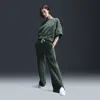 Nike Women's  Sportswear Phoenix Fleece High-waisted Wide-leg Logo Pants In Vintage Green 