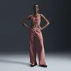 Nike Women's  Sportswear Phoenix Fleece High-waisted Wide-leg Logo Pants In Pink