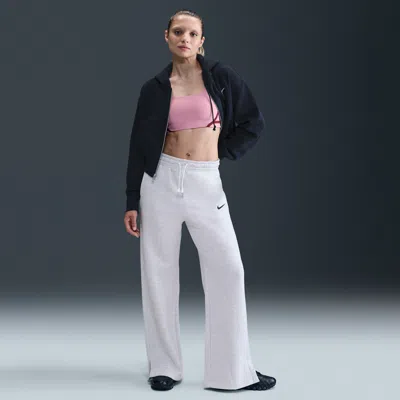 Nike Women's  Sportswear Phoenix Fleece High-waisted Wide-leg Pants In Brown