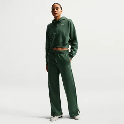 Nike Women's  Sportswear Phoenix Fleece High-waisted Wide-leg Pants In Green