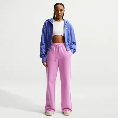 Nike Sportswear Phoenix High Waist Wide Leg Sweatpants In Pink