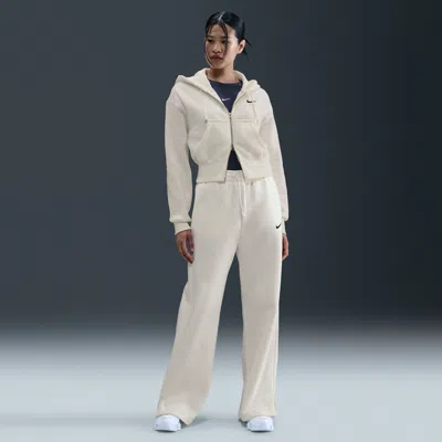 Nike Women's  Sportswear Phoenix Fleece High-waisted Wide-leg Pants In White