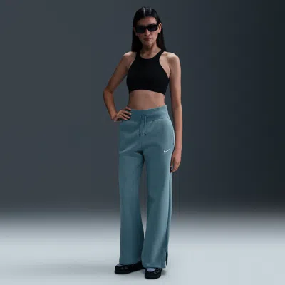 Nike Women's  Sportswear Phoenix Fleece High-waisted Wide-leg Sweatpants In Blue