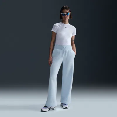 Nike Women's  Sportswear Phoenix Fleece High-waisted Wide-leg Sweatpants In Blue