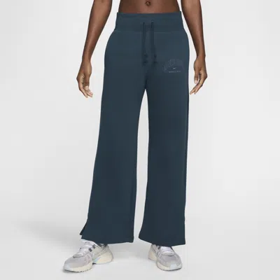 Nike Women's  Sportswear Phoenix Fleece High-waisted Wide-leg Sweatpants In Blue
