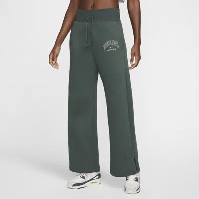 Nike Women's  Sportswear Phoenix Fleece High-waisted Wide-leg Sweatpants In Green