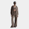 Nike Women's Sportswear Phoenix Fleece High-waisted Wide-leg Sweatpants In Mink Brown/sail