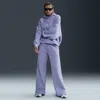 Nike Women's  Sportswear Phoenix Fleece High-waisted Wide-leg Sweatpants In Lilac Ice/sail