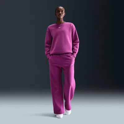 Nike Women's  Sportswear Phoenix Fleece High-waisted Wide-leg Sweatpants In Purple