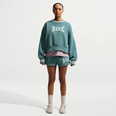 Nike Women's  Sportswear Phoenix Fleece High-waisted 4" Shorts In Green