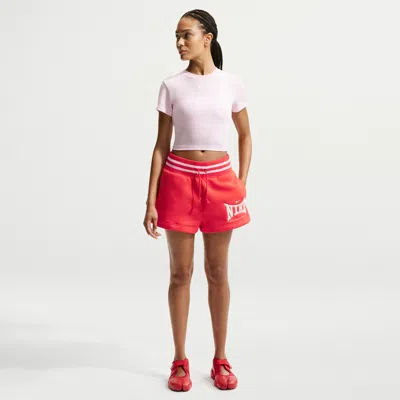 Nike Women's  Sportswear Phoenix Fleece High-waisted 4" Shorts In Red