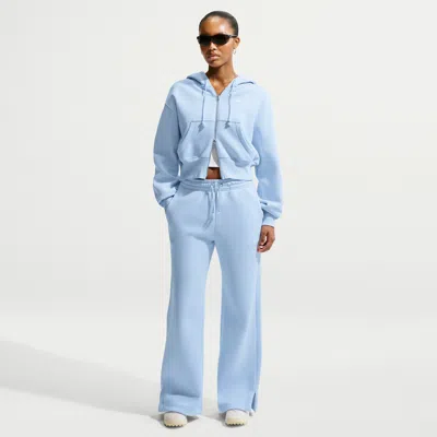 Nike Women's  Sportswear Phoenix Fleece High-waisted Wide-leg Pants In Blue